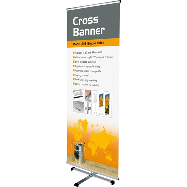 Billig enkeltsidet Cross Baner Stand 80 x 200 cm